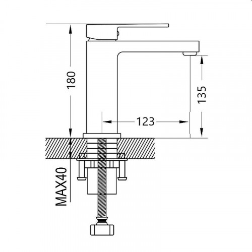 Смеситель для раковины D-Lin H110324-A цвет  Черный матовый