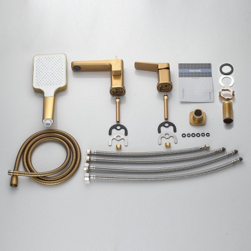 Смеситель на борт ванны Shevanik S99G S9912G цвет Золотой сатин