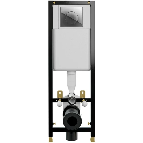 Комплект унитаза Damixa Jupiter DX77C1738SC с инсталляцией Cersanit Black 35 S-IN-BLACK-Cg-w с сиденьем Микролифт и клавишей смыва Хром фарфор подвесной