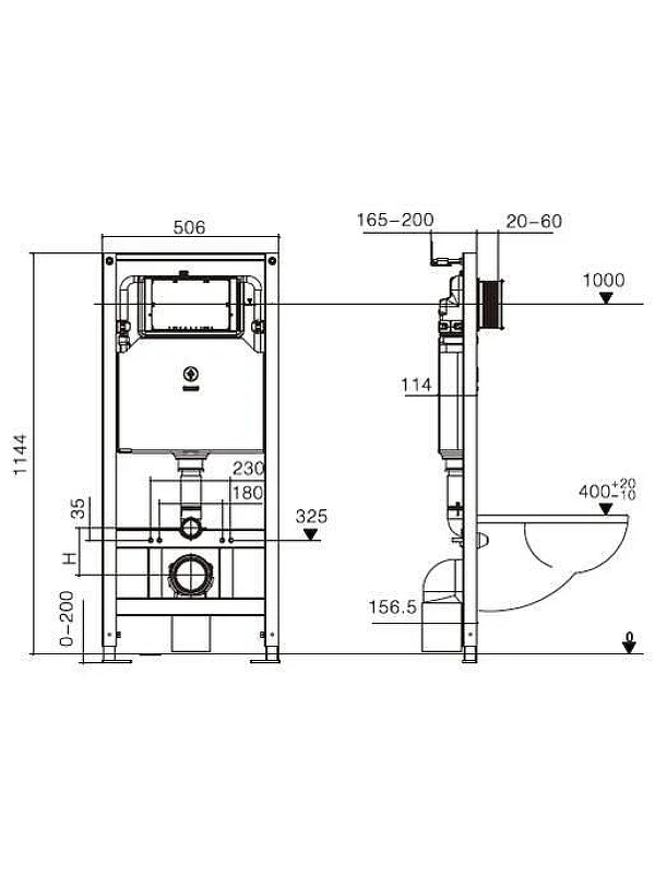 Инсталляция WeltWasser WW Amberg 506 WT 10000008225 с клавишей смыва цвет Белый