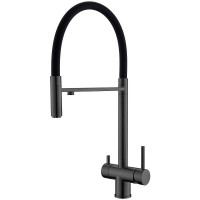 Смеситель для кухни WesnaArt Eko EKO05-160GunMetal Оружейная сталь Черный