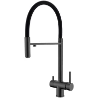 Смеситель для кухни WesnaArt Eko EKO05-160GunMetal Оружейная сталь Черный