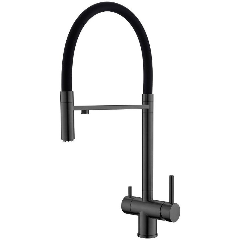 Смеситель для кухни WesnaArt Eko EKO05-160GunMetal Оружейная сталь Черный