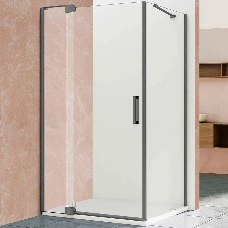 Душевой уголок Vincea Extra 120x90 VSR-1E111290CLGM профиль Вороненая сталь стекло прозрачное
