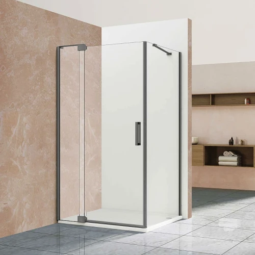 Душевой уголок Vincea Extra 120x90 VSR-1E111290CLGM профиль Вороненая сталь стекло прозрачное