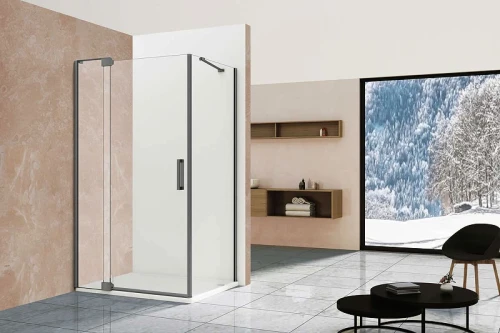 Душевой уголок Vincea Extra 120x90 VSR-1E111290CLGM профиль Вороненая сталь стекло прозрачное