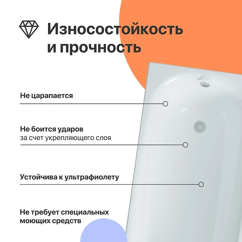Акриловая ванна DIWO Кострома 180х70 цвет Белый