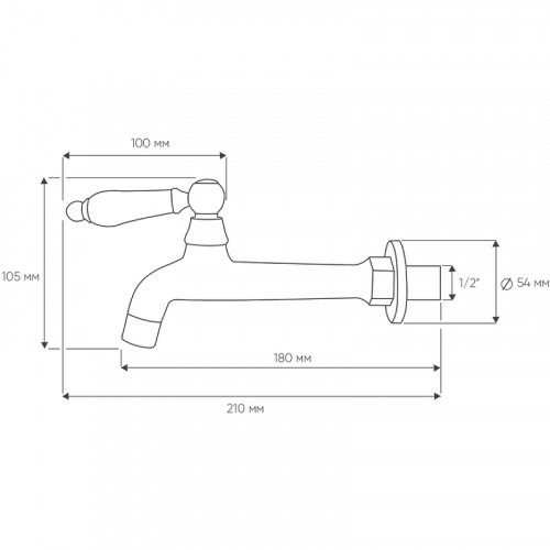 Кран для одного типа воды Bronze de Luxe 13262/1 Черный матовый латунь на стену
