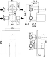 Смеситель для душа Paffoni Elle EL019CR/M Хром встраиваемый