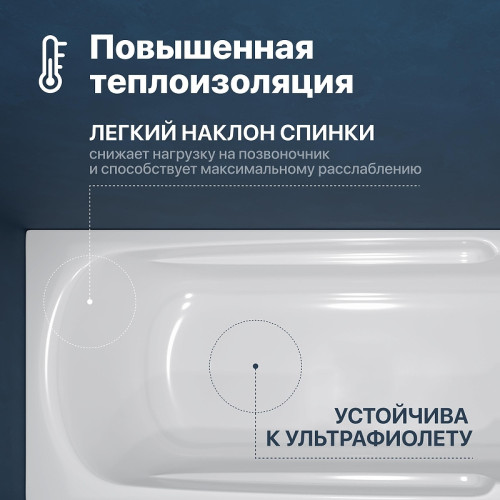 Акриловая ванна DIWO Ростов 170х70 цвет Белый