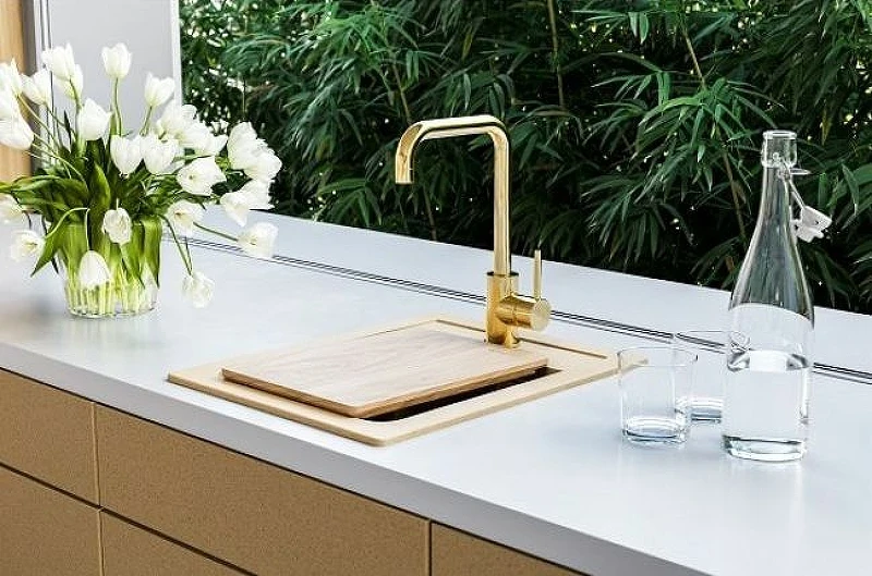 Кухонная мойка Alveus Granital Atrox 10 Beige G55 400x500 1139769 Бежевая искусственный камень (литьевой мрамор) встраиваемая сверху, встраиваемая снизу