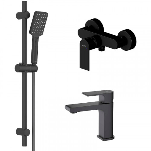 Комплект смесителей Aquatek Лира AQ1431MB Черный матовый латунь