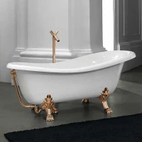 Акриловая ванна Artceram Hermitage 170x80 HEW00173 цвет Белый ножки Золото