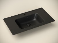 Раковина Ceramicanova Element 80 CN7005MB Черная матовая фарфор полувстраиваемая