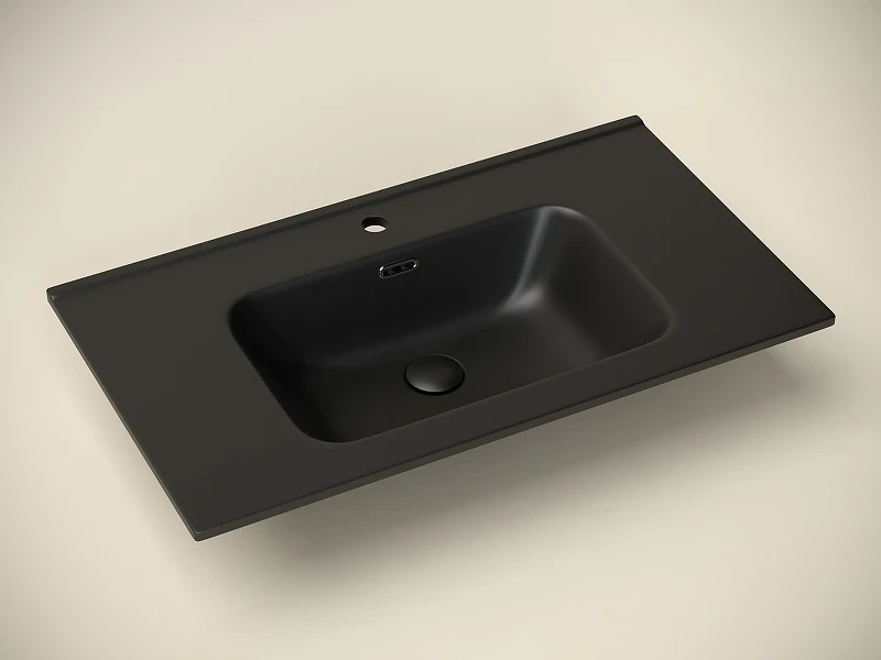 Раковина Ceramicanova Element 80 CN7005MB Черная матовая фарфор полувстраиваемая