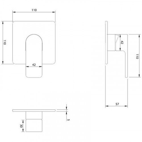 Смеситель для душа Omnires Baretti BA7845BL Черный матовый встраиваемый