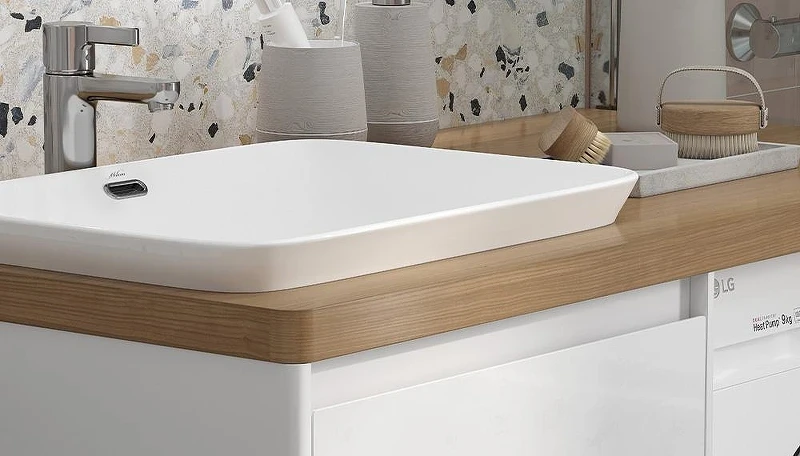 Столешница под раковину Velvex Klaufs 120 st.KLA.120.R цвет Дуб французский шатанэ