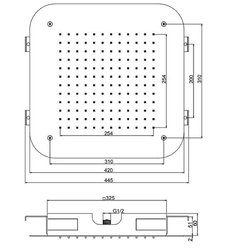 Верхний душ Fima Carlo Frattini Showerhead F2417SN цвет Никель брашированный