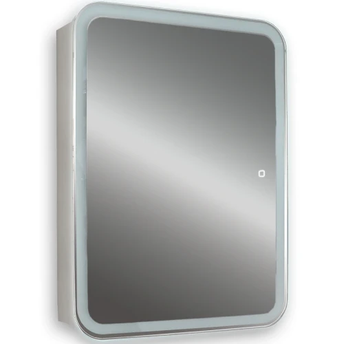 Зеркальный шкаф Silver Mirrors Фиджи Flip 50 LED-00002471 с подсветкой Белый МДФ / ЛДСП, стекло
