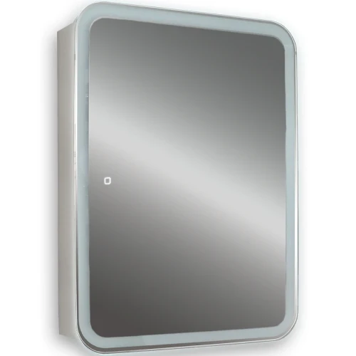 Зеркальный шкаф Silver Mirrors Фиджи Flip 50 LED-00002471 с подсветкой Белый МДФ / ЛДСП, стекло