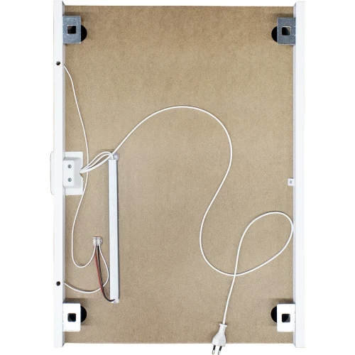 Зеркальный шкаф Silver Mirrors Фиджи Flip 50 LED-00002471 с подсветкой Белый МДФ / ЛДСП, стекло