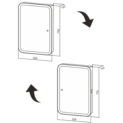 Зеркальный шкаф Silver Mirrors Фиджи Flip 50 LED-00002471 с подсветкой Белый МДФ / ЛДСП, стекло