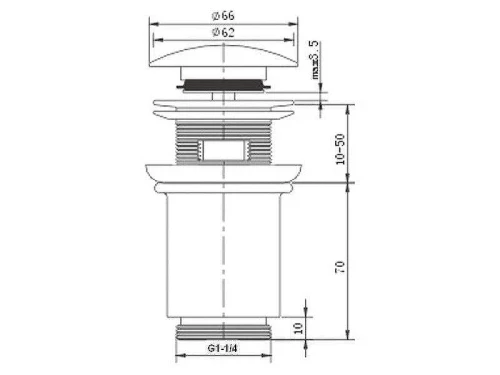 Донный клапан Kaiser 8011Bl click-clack Черный