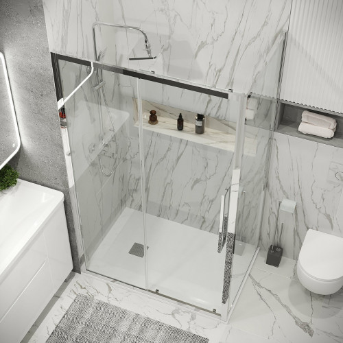 Душевая стенка Grossman Cosmo 80 200.K33.02.80.10.00 профиль Хром стекло прозрачное