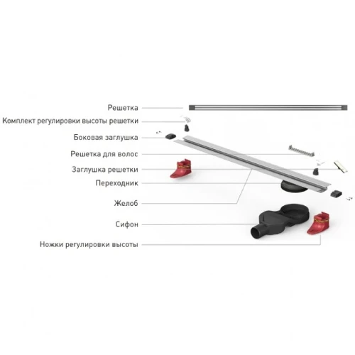 Душевой лоток Berges Super Slim 600 095052 с Черной матовой решеткой