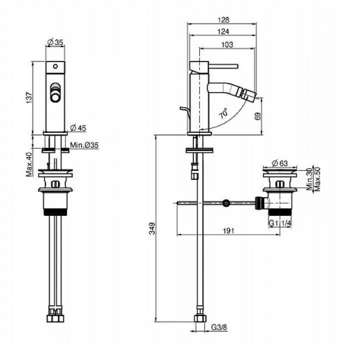 Смеситель для биде Fima Carlo Frattini Spillo Up F3032XSCR цвет Хром