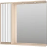 Зеркало со шкафом Brevita Balaton 90 L BAL-04090-03-01Л с подсветкой Белое матовое Бежевое матовое МДФ / ЛДСП, стекло