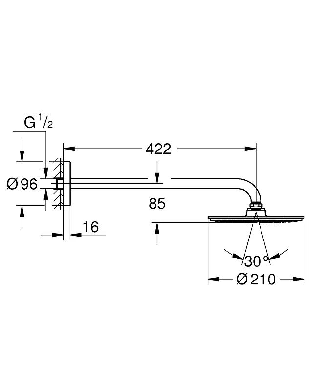 Верхний душ Grohe Rainshower Cosmopolitan 26171000 Хром
