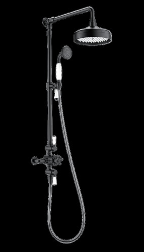Душевая система Wonzon &amp; Woghand Retro WW-B3041-MB с термостатом цвет Черный матовый