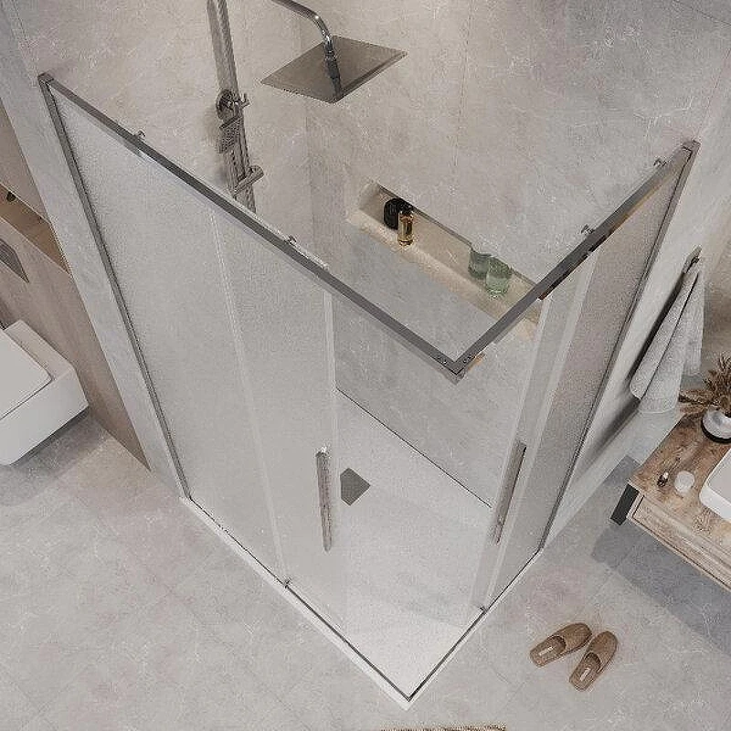 Душевой уголок Grossman Galaxy 110x70 L 300.K33.01.70R11L.10.02 профиль Хром стекло шиншилла