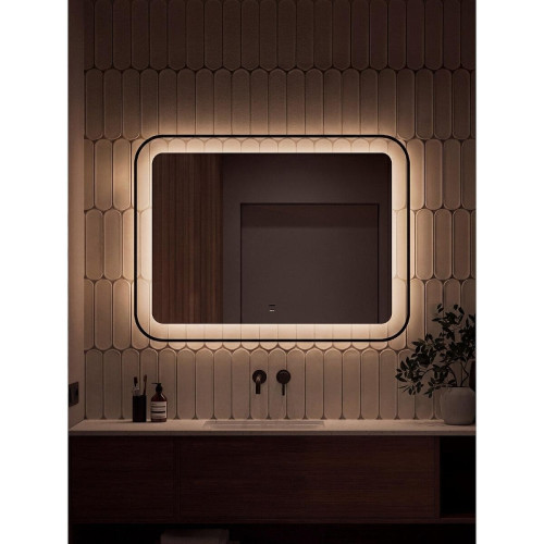 Зеркало Jorno Тоскана 90 LED-00003253 с подсветкой цвет Черный с бесконтактным выключателем
