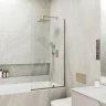 Шторка на ванну Maybah Glass MGV-63-2у 700x1400 в узком профиле Бронза стекло прозрачное