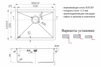 Кухонная мойка ZorG Light Bronze ZL R 580440 BRONZE Бронза нержавеющая сталь встраиваемый