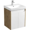 Тумба под раковину Aquaton Сканди Doors 55 1A278801SDZ90 Белый глянец, Дуб рустикальный МДФ / ЛДСП