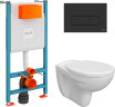 Унитаз с инсталляцией DIWO Анапа + VitrA V-Fix Core 732-5800-01 (626364) с сиденьем Микролифт с клавишей смыва цвет Матовый черный