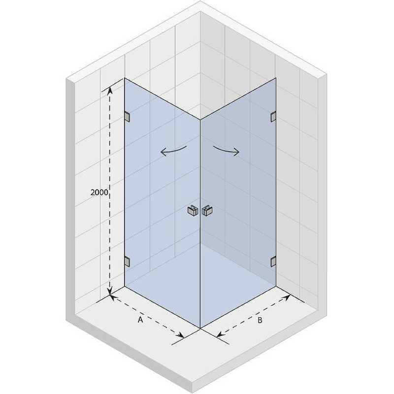 Душевой уголок Riho SZ Scandic NXT Х209 97х77 L/P G001103120 (GX12042C0) профиль Хром стекло прозрачное