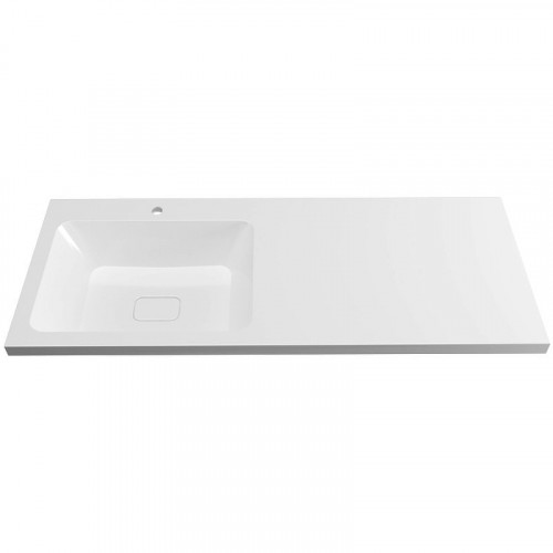 Раковина Grossman Madera Камилла 110 L 1101031 с местом под стиральную машину Белая искусственный камень (литьевой мрамор) с местом под стиральную машину, подвесная, полувстраиваемая