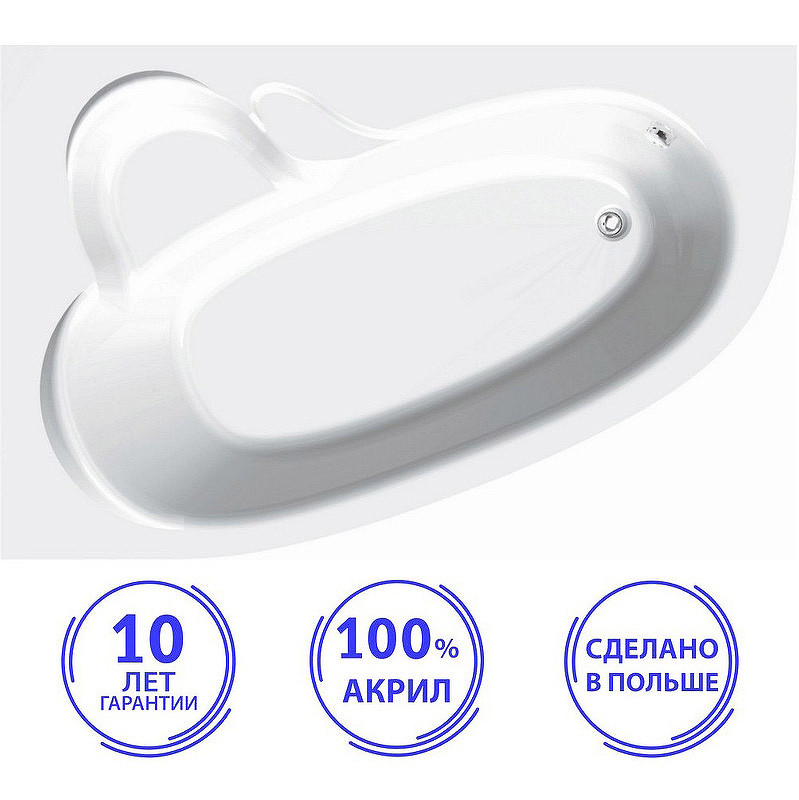 Акриловая ванна C-Bath Atlant 140x100 CBA00101L без гидромассажа