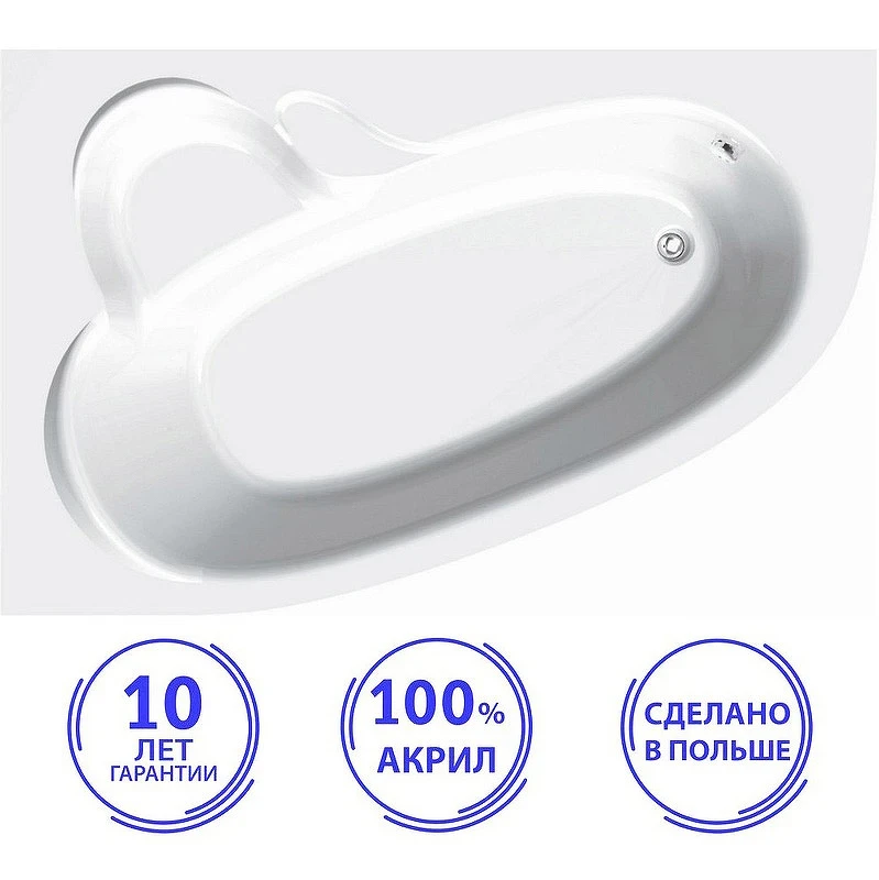 Акриловая ванна C-Bath Atlant 140x100 CBA00101L без гидромассажа
