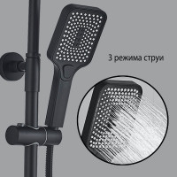 Душевая система ALMAes GaLaxy SDI-1801 с термостатом Черная матовая латунь на стену