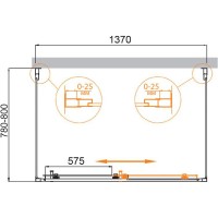 Душевой уголок Cezares Molveno 140x80 MOLVENO-AH-12-140/80-C-Cr-IV профиль Хром стекло прозрачное