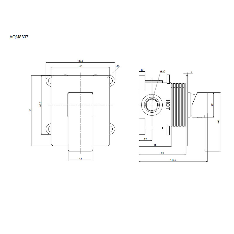 Смеситель для душа AQUAme Savona AQM8807CR цвет Хром