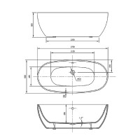 Акриловая ванна Vincea 170x80 VBT-405-1700MB без гидромассажа