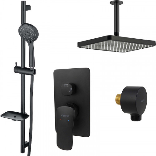 Душевая система Aquatek Вега AQ1075MB Черная матовая латунь встраиваемый