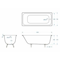 Чугунная ванна Delice Aurora 160x75 DLR230604 без отверстий под ручки и антискользящего покрытия