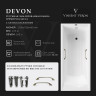 Чугунная ванна Vinsent Veron Devon 170x70 VDV1707045H/VH0012BR-AS цвет Белый с квадратными бронзовыми ручками и антискользящим покрытием